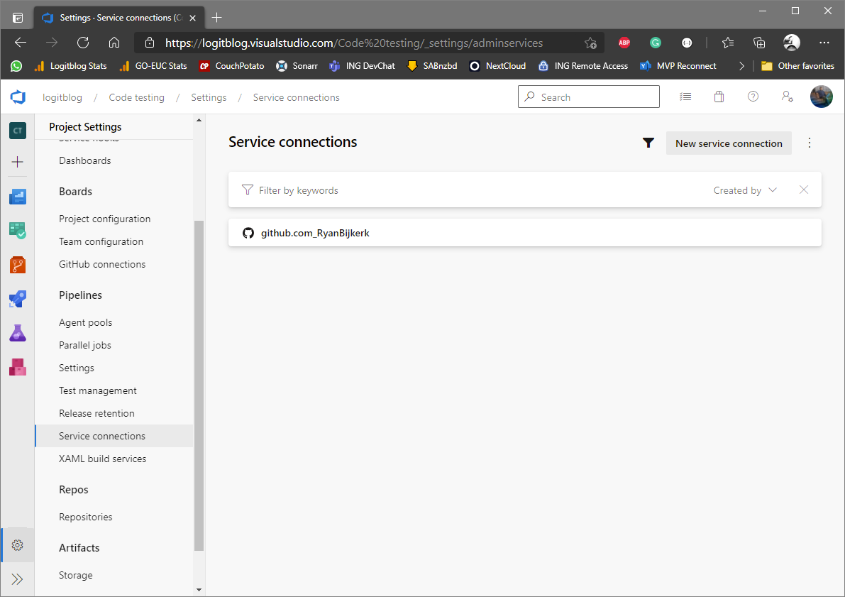 azure-devops-service-connection-listed
